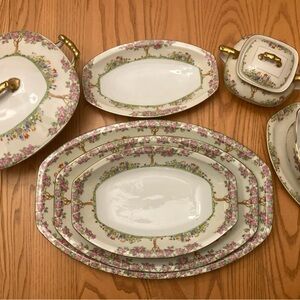 Vintage 7 piece set UnionK Czech fine China Service set very pretty great colors